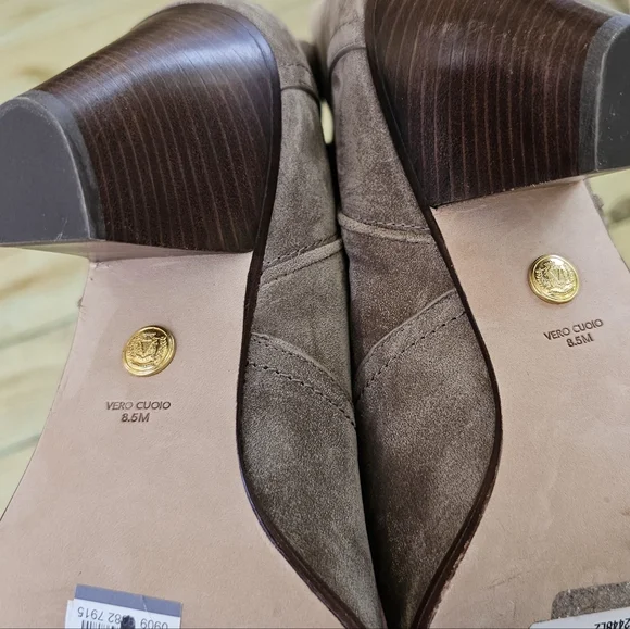 Vero Cuoio Women's Brown Boots 8.5 M Suede Tan NWT Heeled‎ - Picture 9 of 12